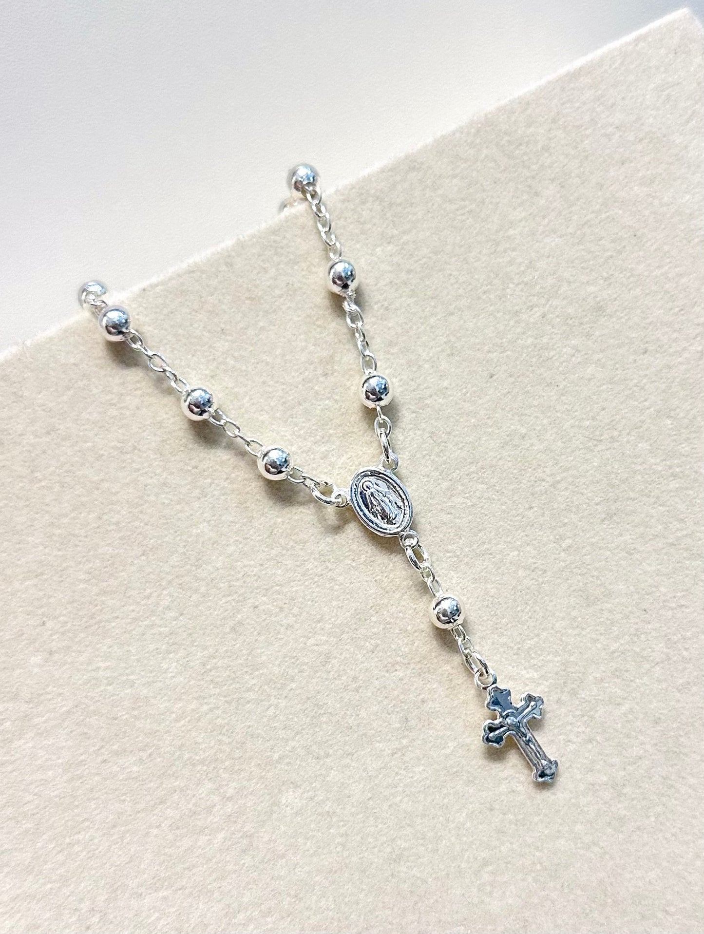 Rosario pulsera plata 925