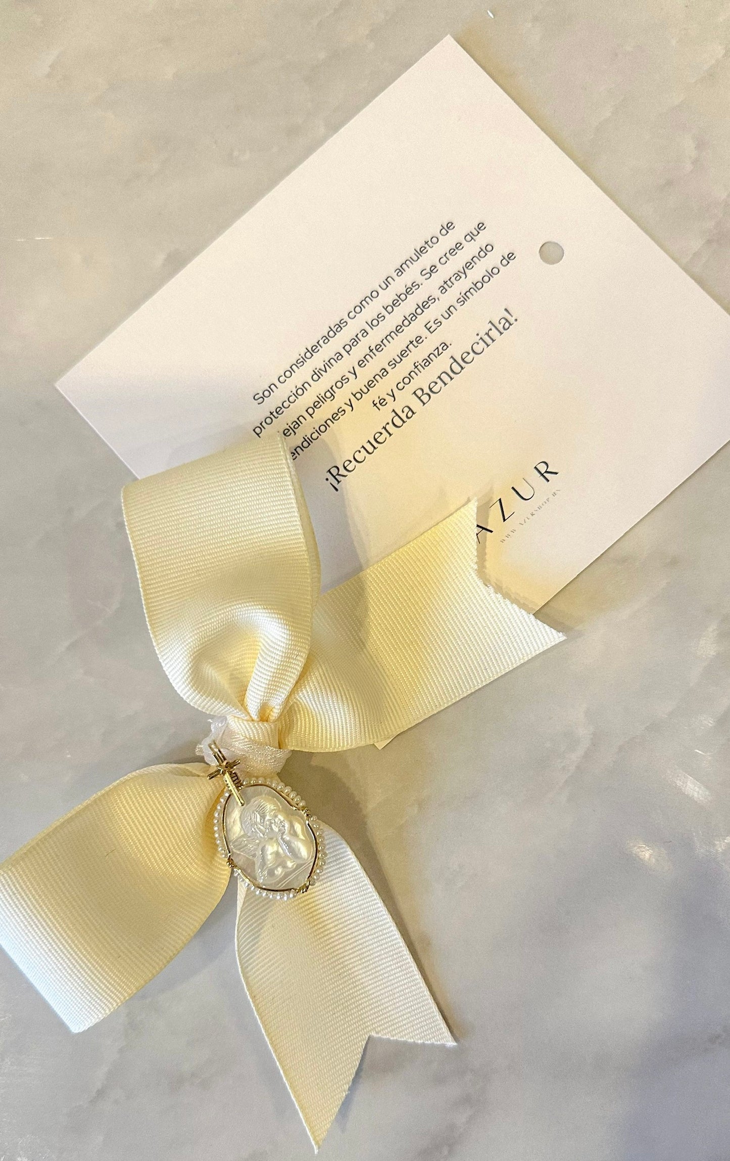 Ángel de la Guarda madre perla (medalla de cuna)