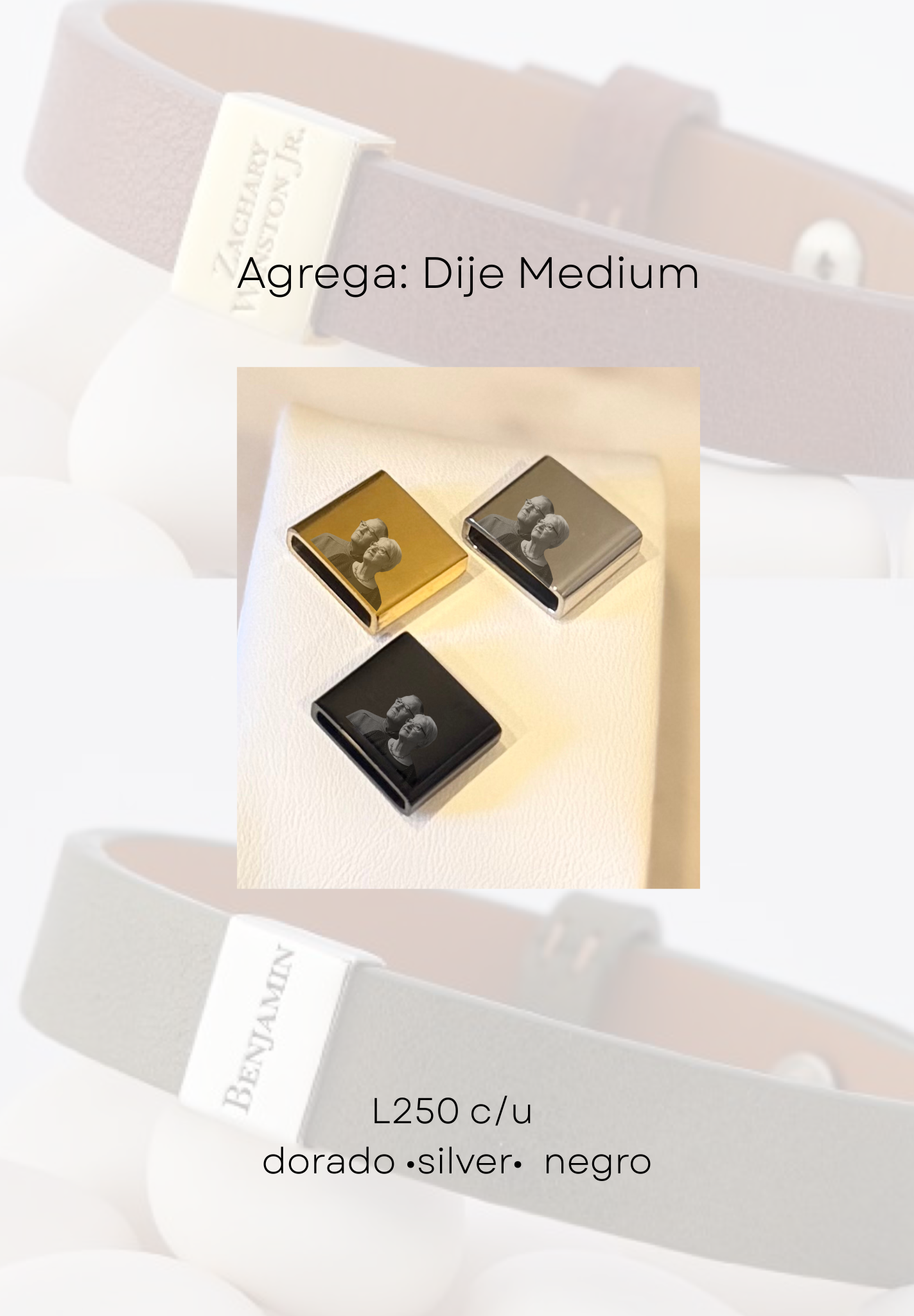 Pulsera Charms personalizados (cuerina)