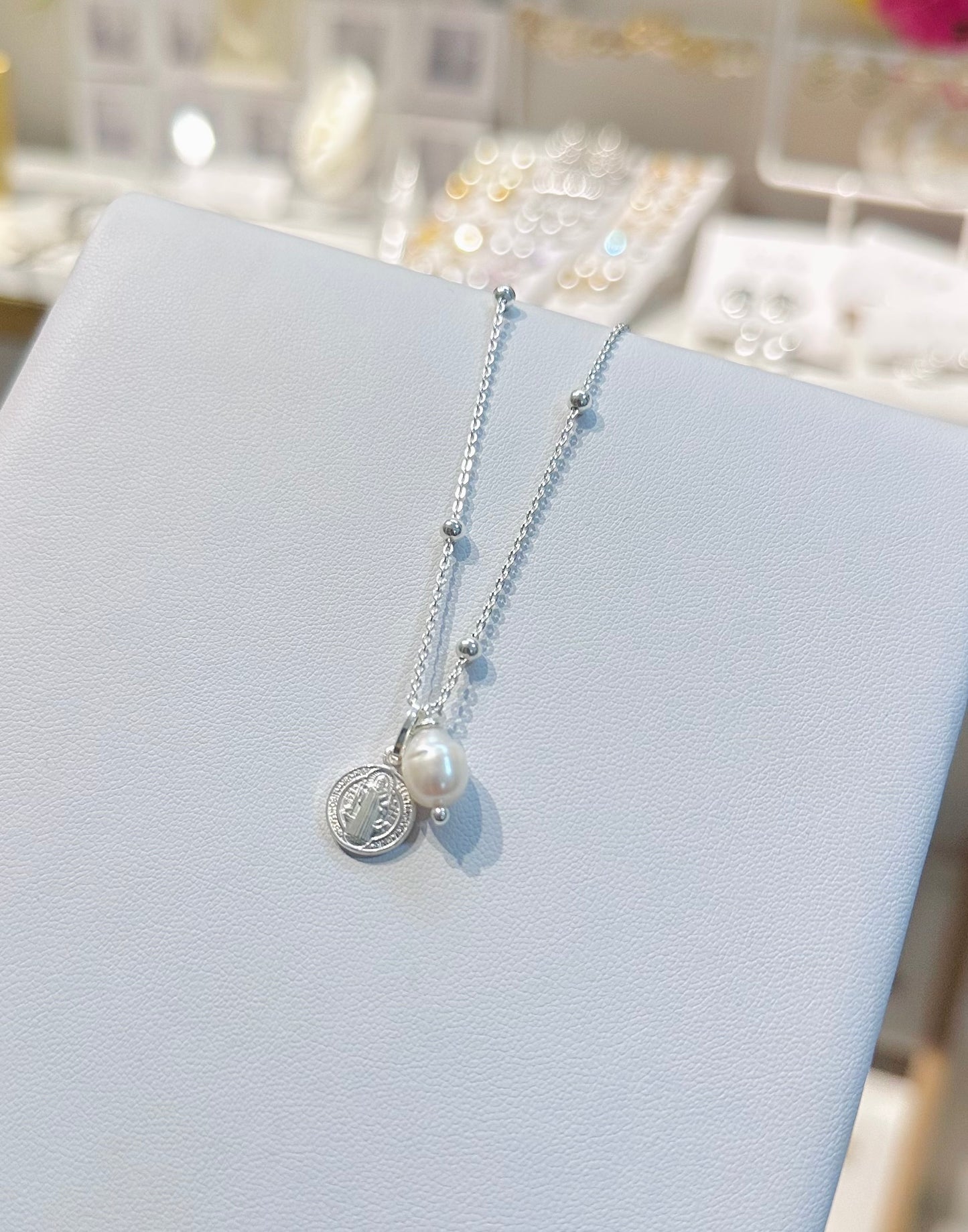 Mini San Benito plata 925 (cadena con pelotitas)