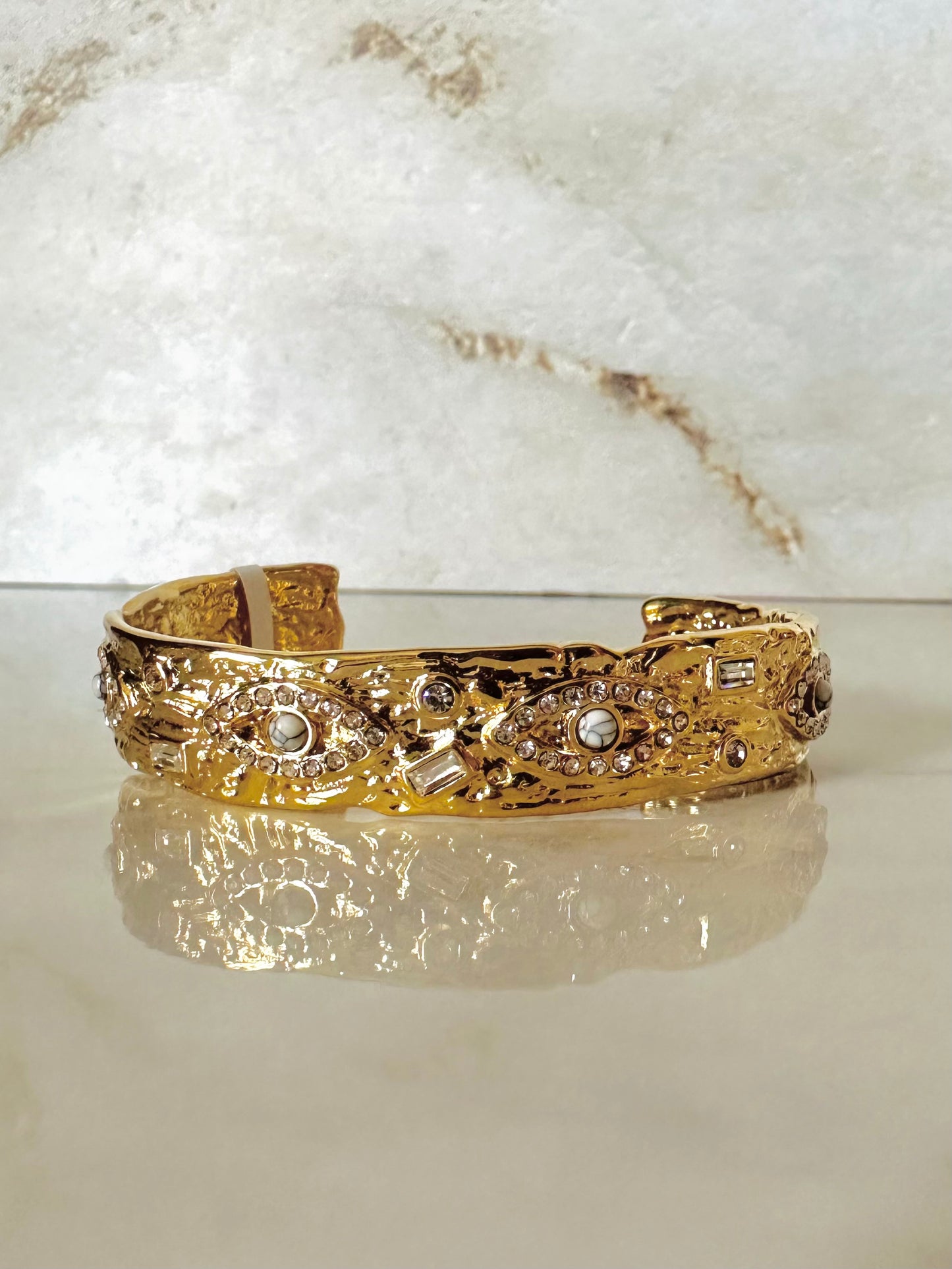 Bangle brazalete marmol blanco