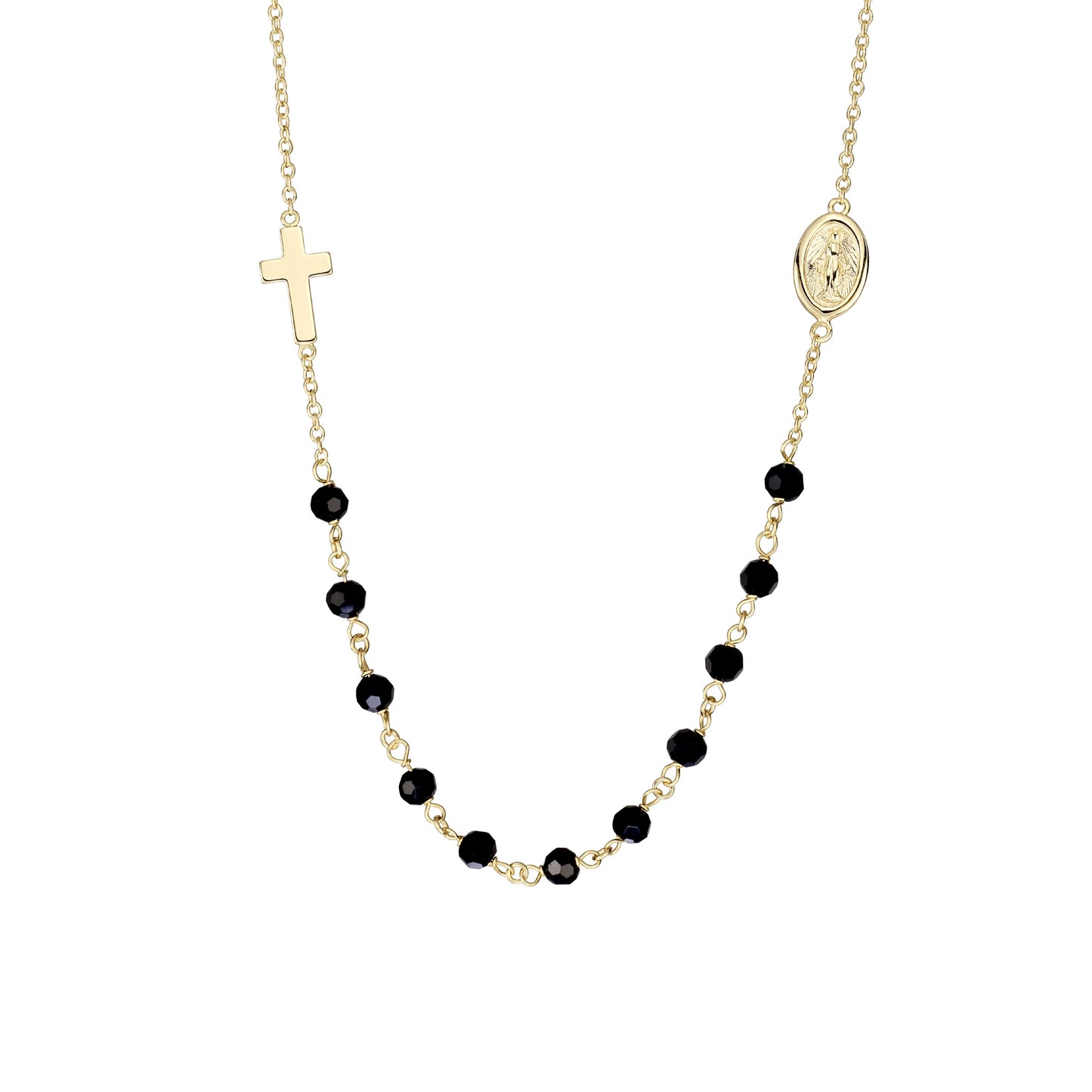 Virgencita cristales y cruz