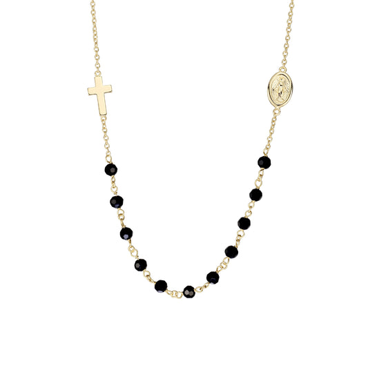 Virgencita cristales y cruz