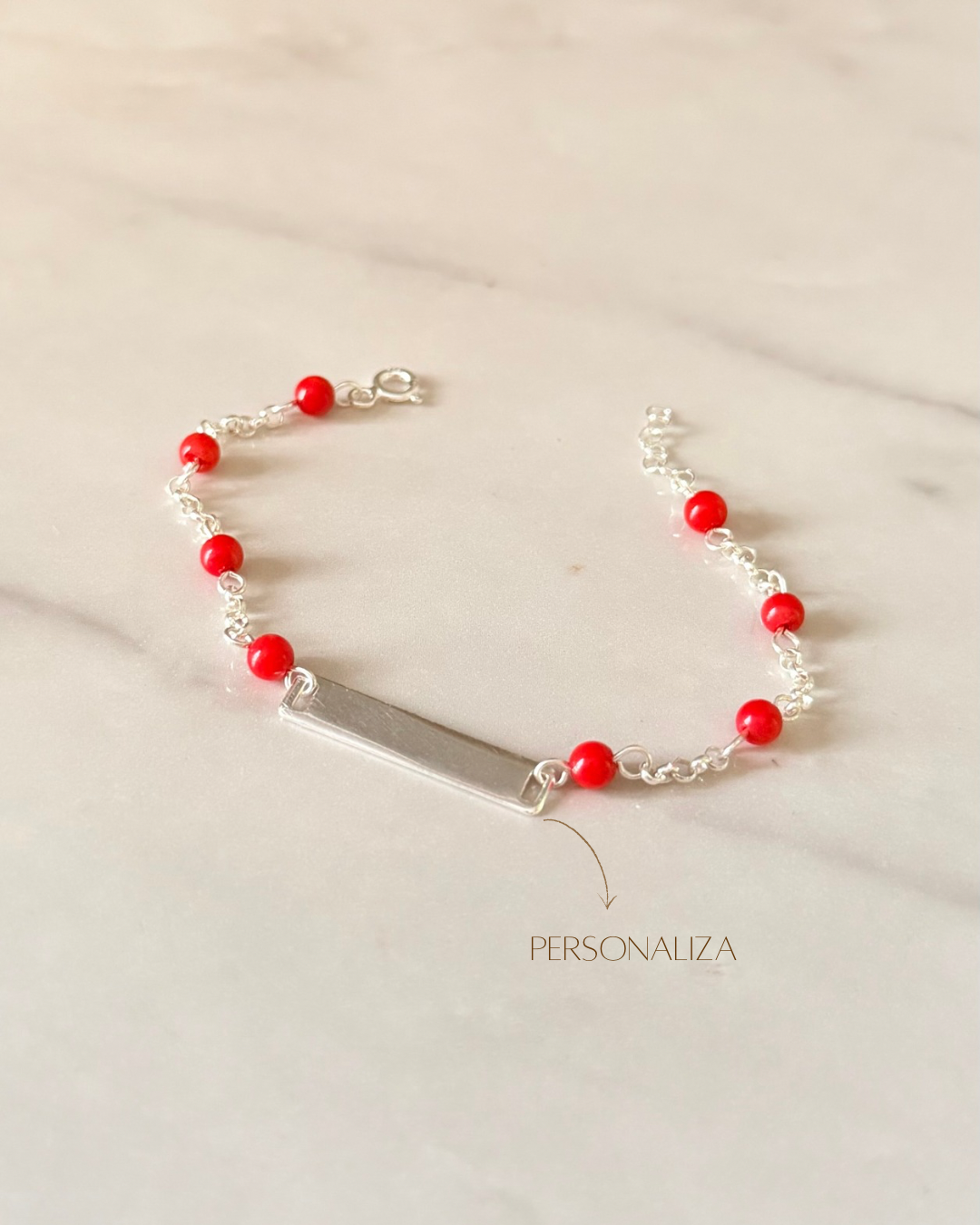 Pulsera de la protección para bebé plata (personalizada)