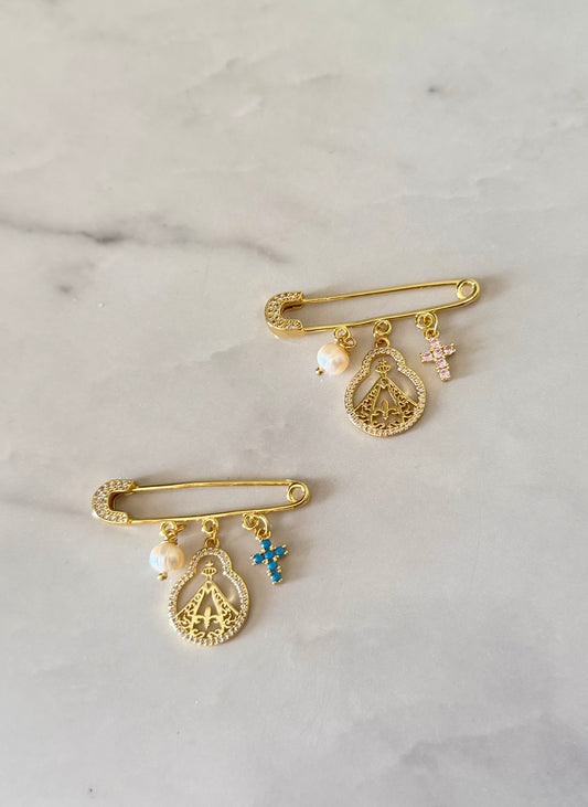 Broche Virgen de Suyapa cross