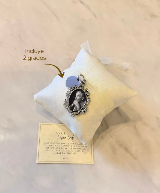 Medalla y foto para ramo (incluye fot)