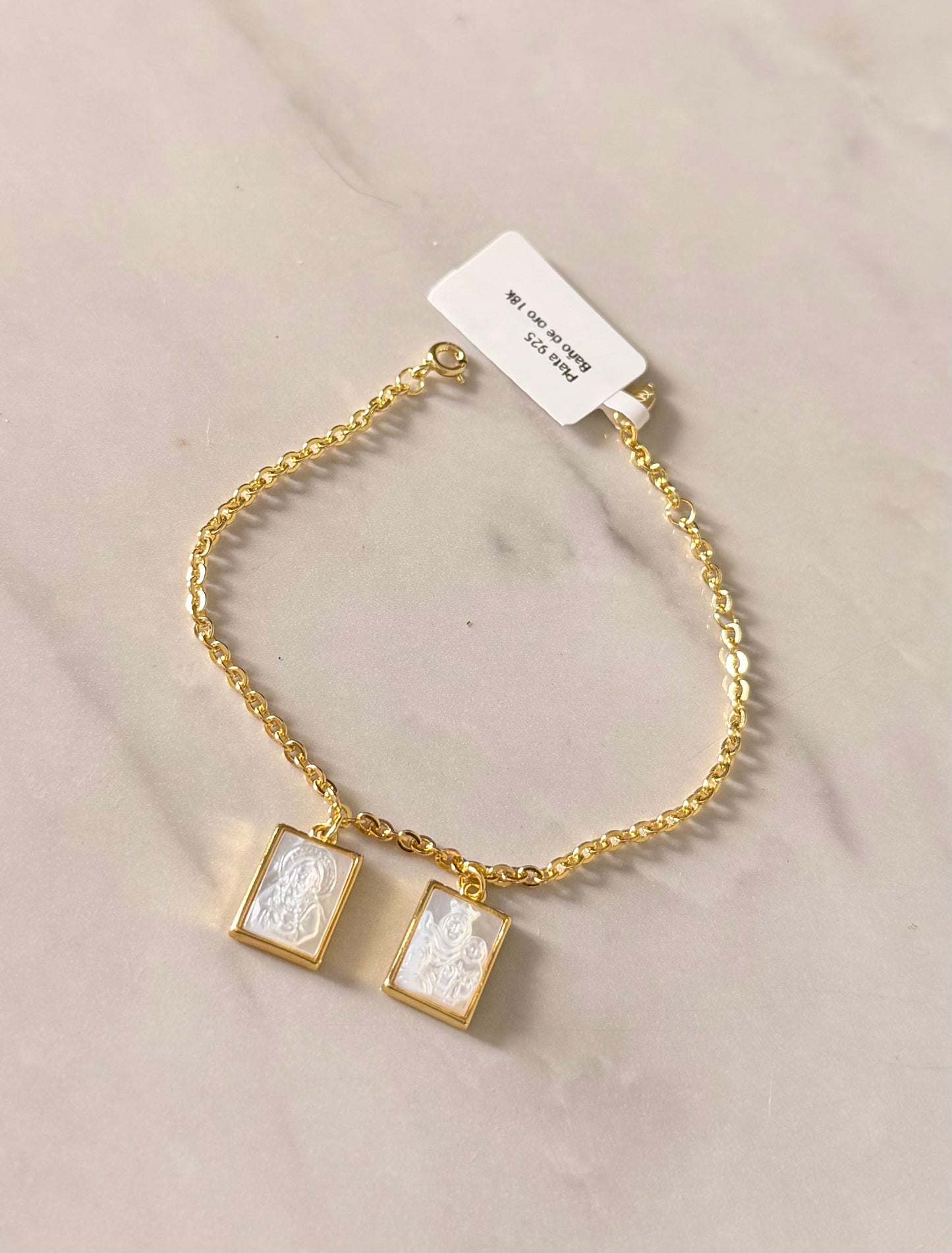 Escapulario Brillo Sagrado (plata baño de oro 18k)