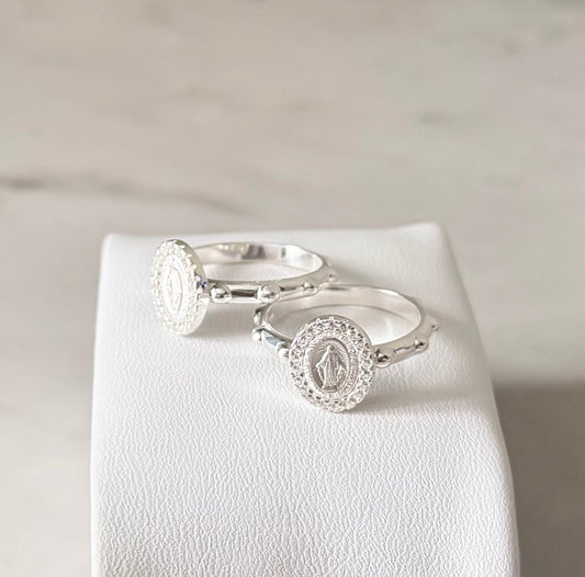 Anillo Rosario Medalla Milagrosa (plata 925)