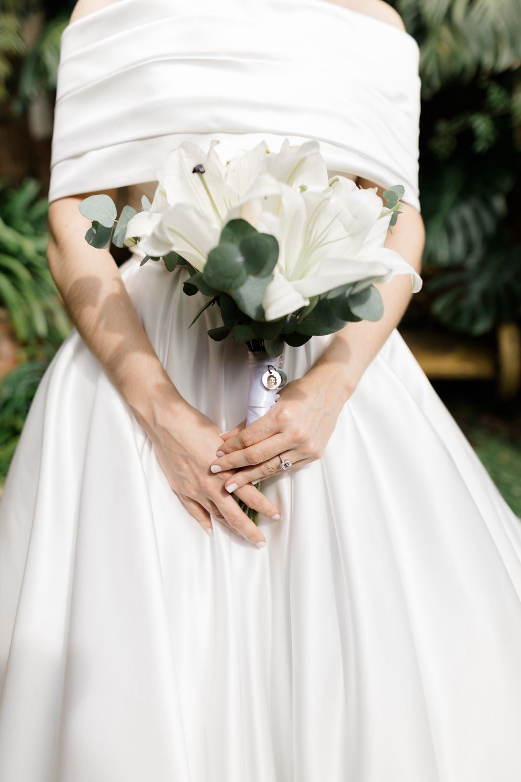 Medalla para ramo de novia (foto y texto)