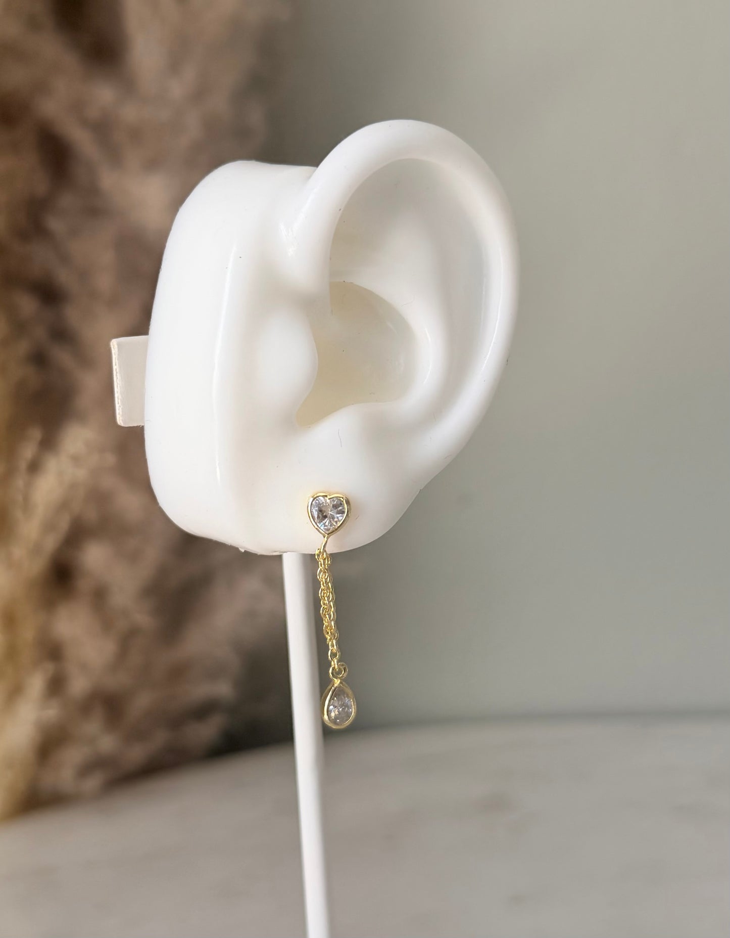 Heart drop (plata con baño)