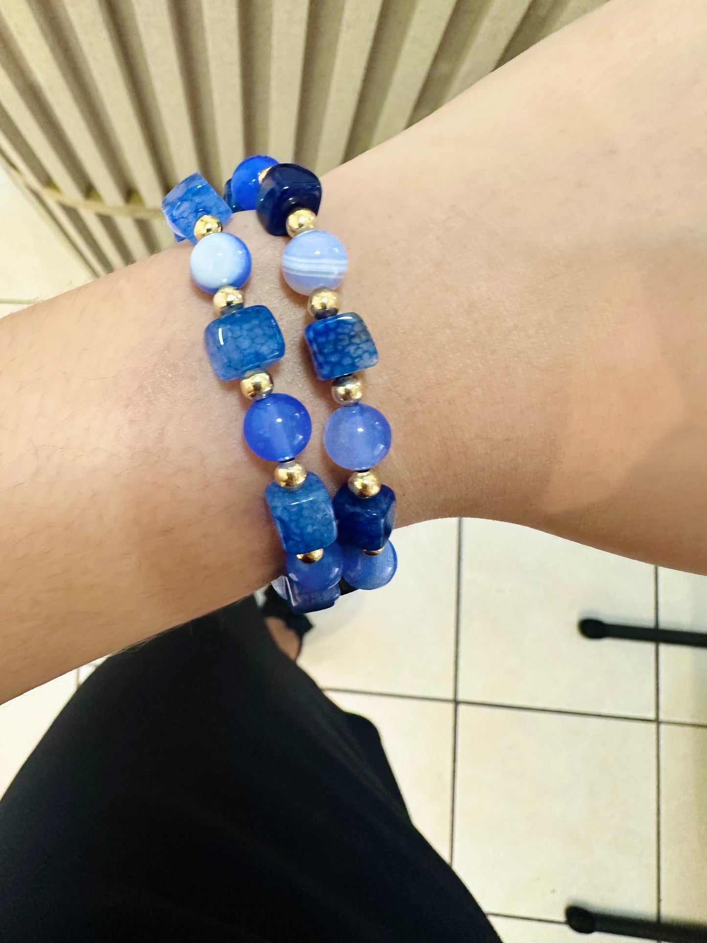 Cuarzo azul (set de 2 pulseras)