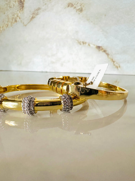 Brazalete Bangle Silver n Gold B