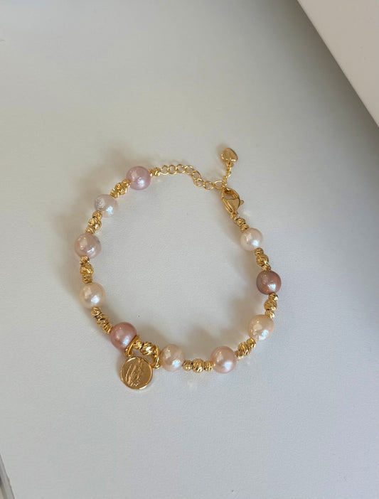 Pulsera virgen de Guadalupe perlas